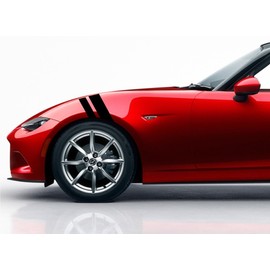 2 and 3 Inch Fender Hash Mark Bars Vinyl Racing Stripes Graphic Decals, Fits Mazda Miata and Most Cars, Both Sides, Black