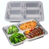 2Pack Stainless Steel Divided Plates Tray with Lids - 4