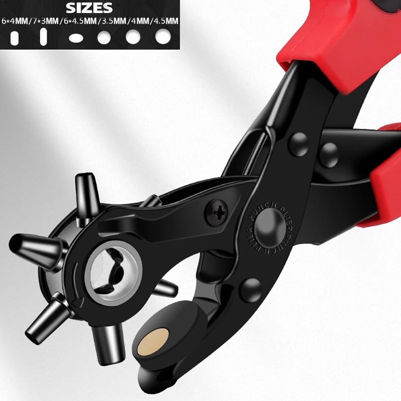 AIMALL Multi-Size Revolving Leather Belt Hole Punch Puncher Plier Craft