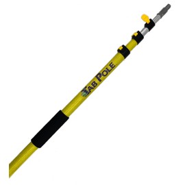 TAB Pole Professional Telescoping Extension Pole, 5.2-18Ft, Metal Tip, Easy Flip Tabs, Comfort Grips. 2-Sections Heavy Duty Fiberglass and 2-Section Aluminum.