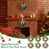 Suncalla 6 Pcs Christmas Kitchen Cabinet Wreaths Bulk, Red, White