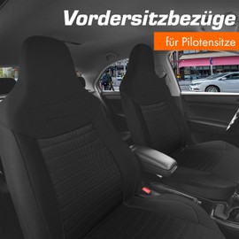 Upgrade4cars Car Seat Cover Set for Pilot Seats, Car Seat Cover for the Front Seats in Black, Universal Car Seat Covers with Integrated Headrest, Car Accessories, Interior Decoration