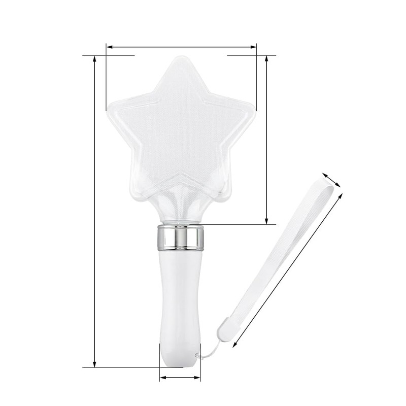 2Pack 15-Color LED Cheering Sticks, Star Shape Glow Wands for
