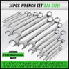 SWANLAKE 32-Piece Combination Wrench Set, SAE and Metric, 1/4"-1" &