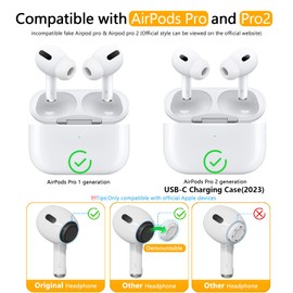 3 pares de almohadillas para orejas de repuesto para AirPods Pro de 2ª/1ª generación con kit de limpieza, agujero de reducción de ruido y visualización de protección contra el polvo integrada,