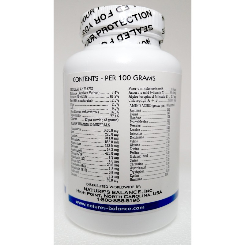 Nature's Balance Premium Chlorella, 180 Capsules