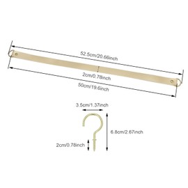 Leather Curtain Tiebacks Vintage Style Curtain Tie Backs Leather Curtain Rod Holder Curtain Buckle for Home Offic Living Room Bedroom 2 Pcs (Gold, Narrow)