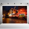 PHMOJEN Paris Moulin Rouge Backdrop 7x5ft Night Street Scenery Photography