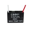 CompStudio 1PC 450V 3.5UF CBB61 Terminal Ceiling Fan Motor Running Rectangle Capacitor 2 wires