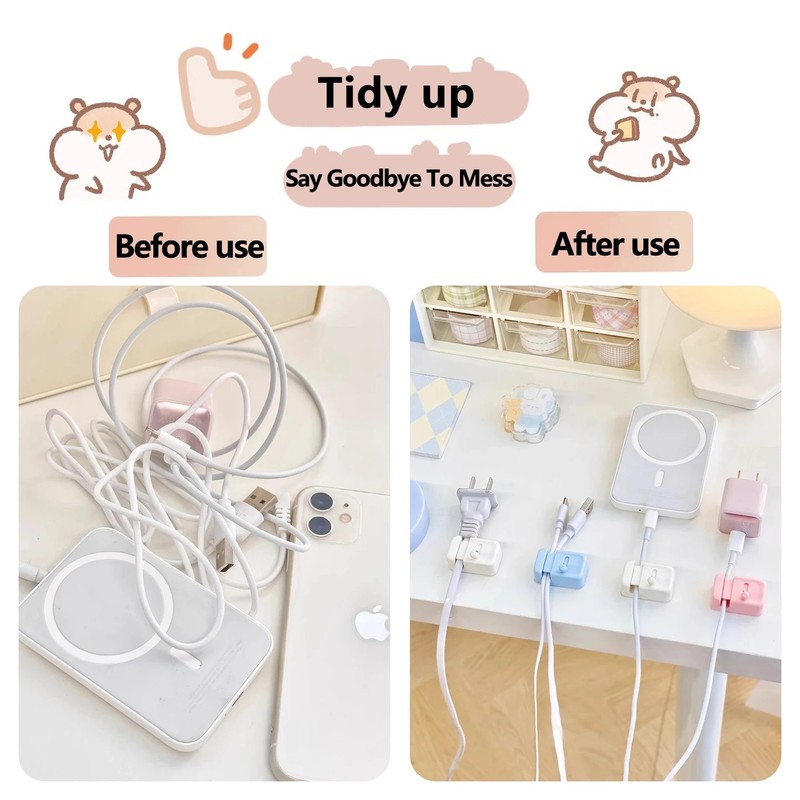 Desk Cable Clip Organizer – No-Drill Edge Mounted Cord Organizer