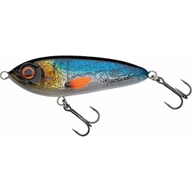 Abu Garcia Svartzonker McTracer Hybrid Jerkbait – Soft and Hard Lure for Pike, Perch, and Trout Fishing – Perfect for Freshwater and Saltwater Fishing, Hand-Painted, Blue Sunrise 12.5 cm