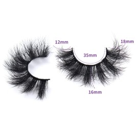 Wleec Beauty Mink Fluffy Lashes Dramatic False Eyelashes 18mm Thick Fake Lashes (7 Pairs, Black, FM62)