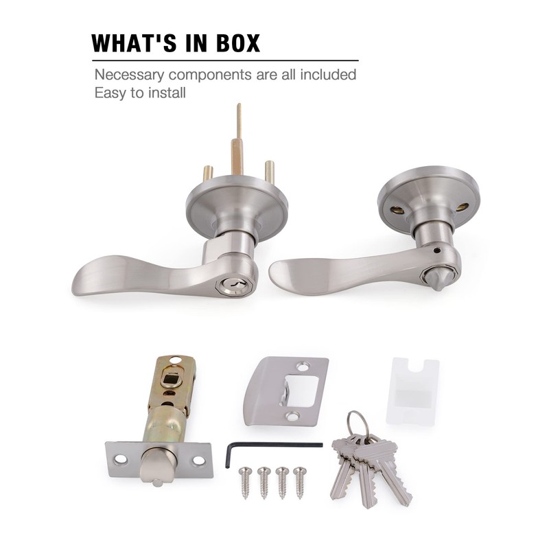 GITRANG Door Levers Interior Keyed Difference Entry Front/Bedroom Door Handles