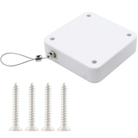 vibedor 1 Pack Automatic Door Closer, Punch-Free Sliding Door Closer Steel Pull Cord Multifunctional Drawstring Auto Closers for Bathroom, Bedroom, Residential(White, 1000N)