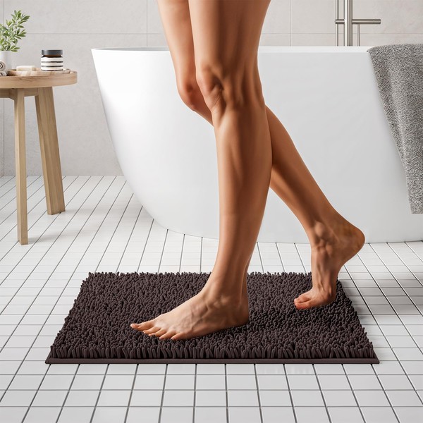 MAYSHINE Plush Shaggy Chenille Bath Mat | Extra Soft, Super