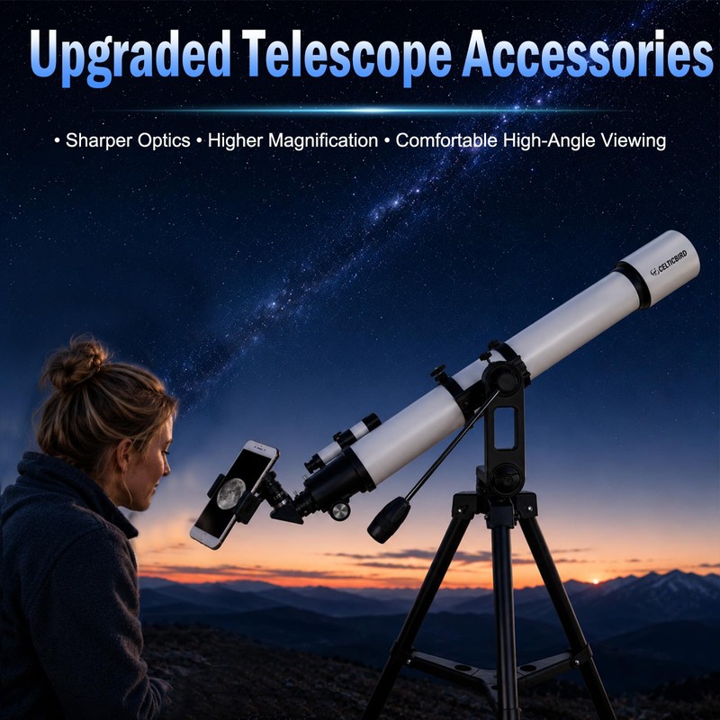 1.25" Telescope Accessory Upgrade Kit with 2 Premium Eyepieces, 2X
