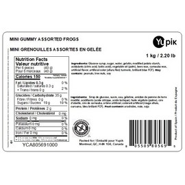 Yupik Mini Rainbow Gummy Frogs, 1 kg, Gluten-Free, Assorted Colors, Fruit Flavors, Chewy Gummies, Fun Treat, Sweet Candy, Delicious Snack, Ideal for Gifting, Holidays & Decorating