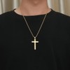 Stainless Steel 18K Gold Plated Cross For Men/24 Inch Plain