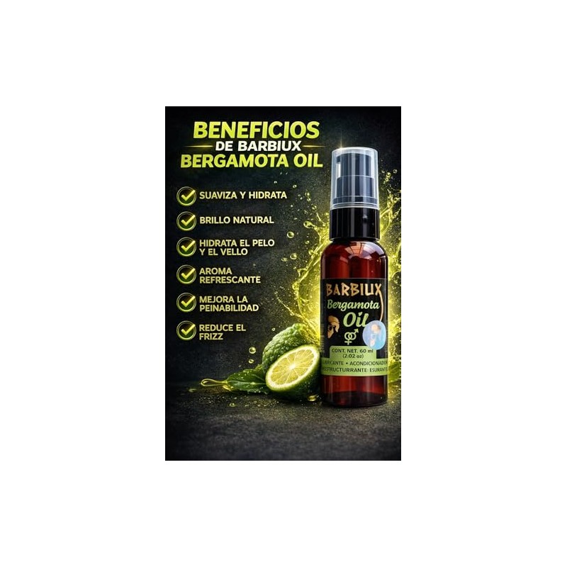 Aceite para barba de bergamota - Lubricante, reconstructivo y acondicionador