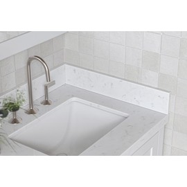 ARIEL VANITY CARRARA WHITE QUARTZ SIDESPLASH