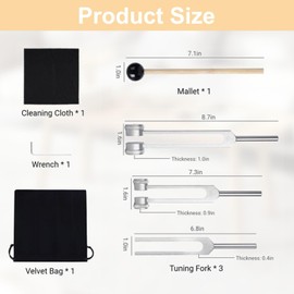 MZY LLC Tuning Fork,Tuning Forks for Healing Set (128Hz, 256Hz, 512Hz), Sound Healing Instruments,Tuning Fork Set for Yoga, Meditation,Chakras,Sound Therapy, Meditation Accessories