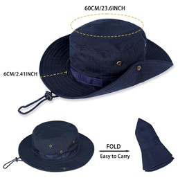 Rosoz Sun Hats for Men Women Boonie Hat UPF 50+ Bucket Hat Wide Brim UV Protection Fishing Hiking Safari Outdoor Hats