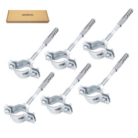 SKIR'CO Pack of 6 Pipe Brackets for Diameter 25-28 mm Pipes, Clamps, Pipe Supports for Wall and Ceiling Mounting (Pack of 6)