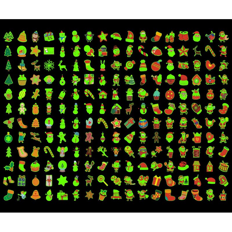Tatuajes de Navidad, 204pcs Tatuaje De Navidad Pegatinas, Cicatriz Tatuaje