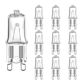 G9 Halogen Bulb 20W T4 JD Type Bulb 180 Lumen120 Volt Lamp G9 Base Bi Pin Halogen House Hold for Under Cabinet Light Pendant Accent Microwave Bulbs 2700K Warm White Clear Glass Pack of 10