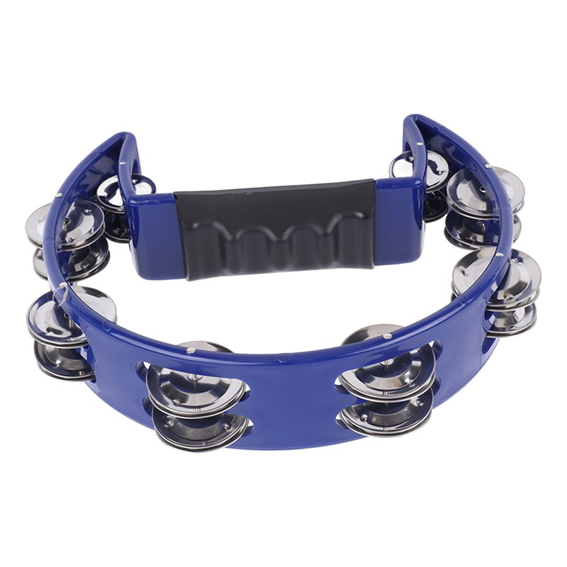 Musical Tambourine Plastic Stainless Steel Clear Crisp Sound Lightweight Percussion