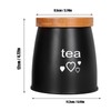 3Pcs Coffee Tea Sugar Container Set Bamboo Lid Durable Iron