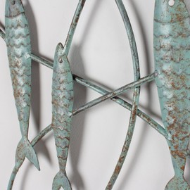 DECO DE VILLE 29.5" Metal Fish Wall Decor, Vintage Metal Wall Decorations for Living Room Bedroom