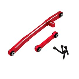 GTHELE Aluminum Steering Rod Tie Links for AXIAL SCX24 Deadbolt C10 Jeep JLU Gladiator Bronco Upgrades 1/24 RC Crawler Car(Red)