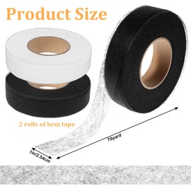 EupHHonycs 1 Inch Iron Hemming Tape, 2 Rolls 140 Yards No Sewing Hem Tape Iron on Stitch Witchery Tapes, Adhesive Stitch Witchery Tape for Curtain Clothes Crafting Projects