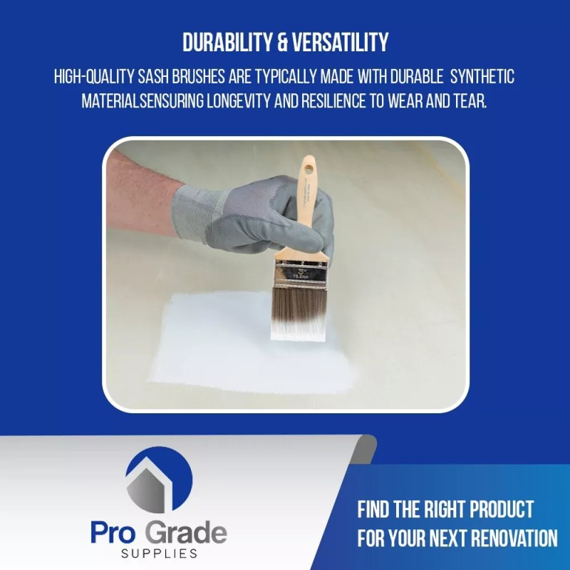 Pro-Grade 24PK 3" Flat House Wall,Trim Paint Brush Set Home