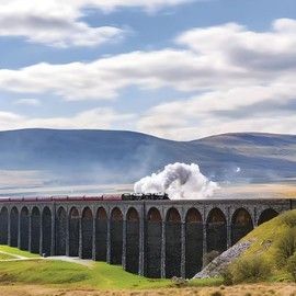 Birthday/Blank Greeting Card For Him - Male - Steam Train on Glenfinnian Viaduct Bridge - Photographic Railway Design - General Card Suitable for Any Occasion - Made in the UK - Eco-Friendly