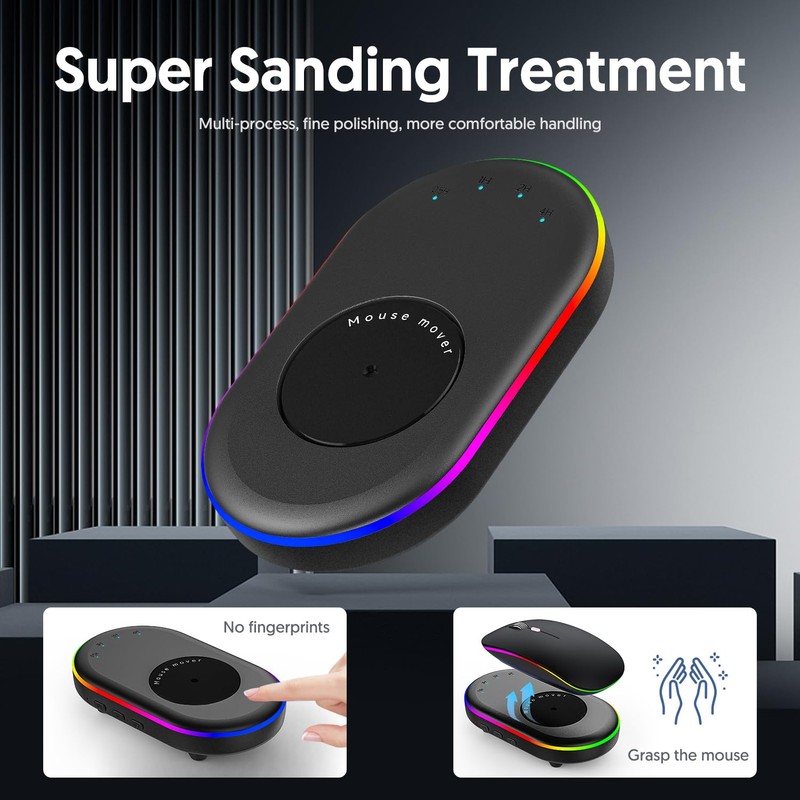 QYFP LED Mouse Jiggler Undetectable Mouse Mover Device with Timer,