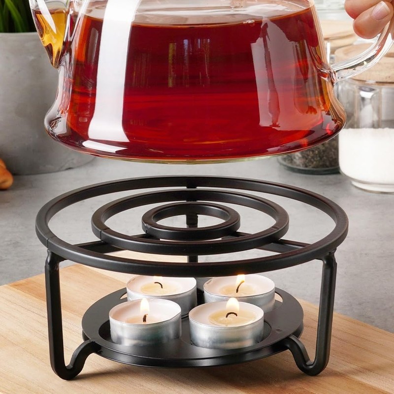 Tea Light Holder Tea Warmer Coffee Warmer Metal Black