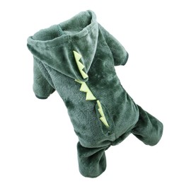 Milisten Perro Ropa Mameluco Pijama Ropa Abrigada para Cachorros Mascota Vestidos Ropa con Capucha para Perros Adorable Ropa para Perros Encapuchado Mono Coral Ropa de Perro