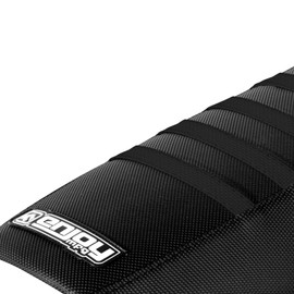 Enjoy MFG Ribbed Seat Cover for Suzuki DRZ 400 - All Black/Black Ribs