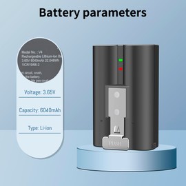 1-Pack 6040mAh V4 with Dual-Charger Station for Ring Battery, Compatible with Ring-Doorbell-Camera 2/3/4/3plus, Stick Up Camera (2nd and 3rd Gen), Upgrade Battery for Spotlight Cam and Peephole Cam