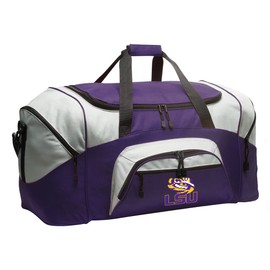 LSU Tigers Duffle Bag Louisiana State University Large Duffel Bag Suitcase (Purple)