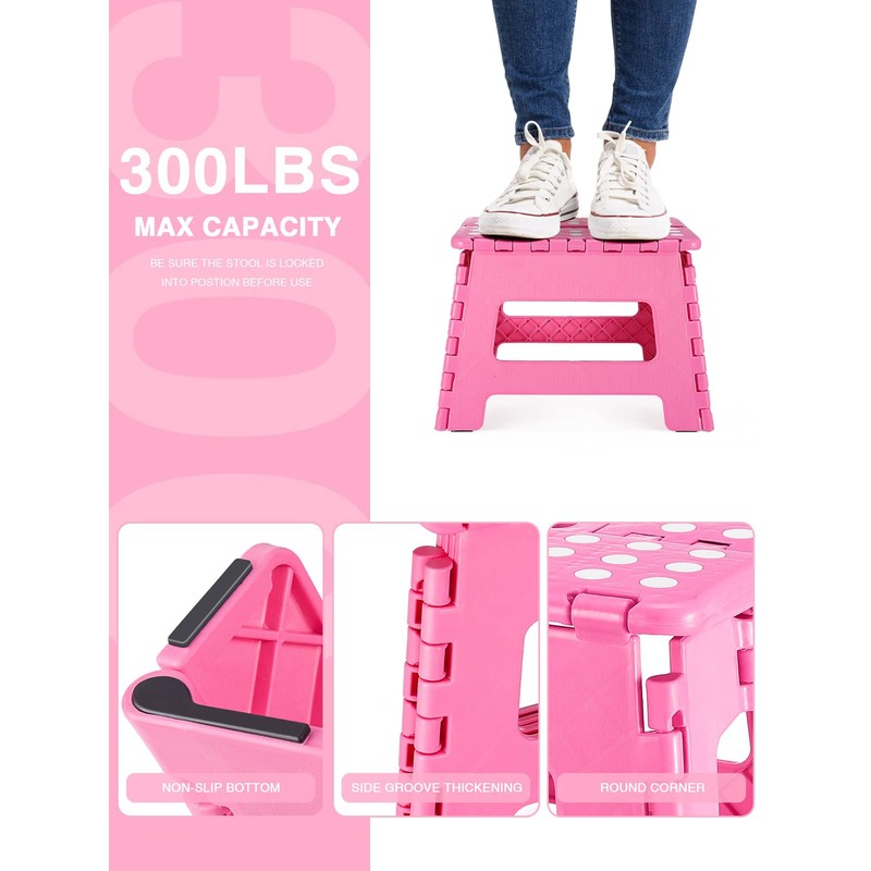 Dyforce Folding Step Stool 9 Inch, Kids Step Stool, Heavy