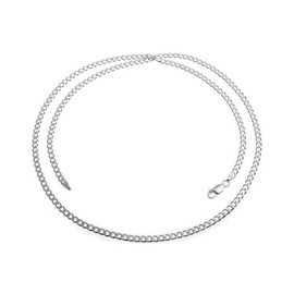 Kids – Your Choice of Length 32 – 37 cm – Children's Necklace – 3 mm Curb Chain Necklace – Genuine 925 Sterling Silver, Sterling Silver