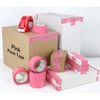 BOMEI PACK Pink Packing Tape with Dispenser, 2.6 Mil 1.88