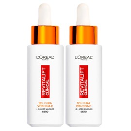 L'Oréal Paris Revitalift Clinical Anti-Ageing Face Serum with 12% Pure Vitamin C E and Salicylic Acid for Radiant and Even Skin - 2 Bottles of 30 ml