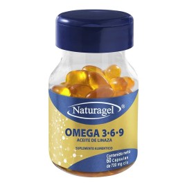 Omega 3, 6 Y 9 C/60 Naturagel/ Aceite Pescado, Linaza, Oliva Sabor Cápsulas