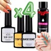 Kit Base Coat top Coat top Matte Para Polygel Esmalte