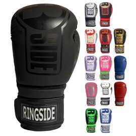 Ringside Apex Bag Gloves, IMF-Tech Boxing Gloves with Secure Wrist Support, Synthetic Boxing Gloves for Men and Women, Black/Black, S/M