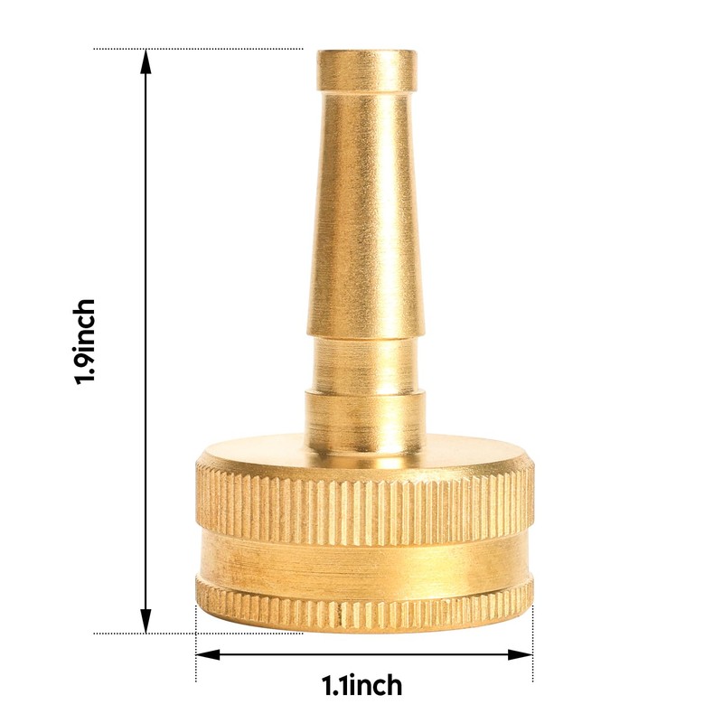 CHEERWATER Solid Brass Jet Sweeper Hose Nozzle, Water Hose Sprayer